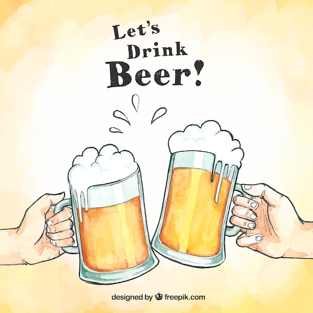 Vector hand drawn beer background