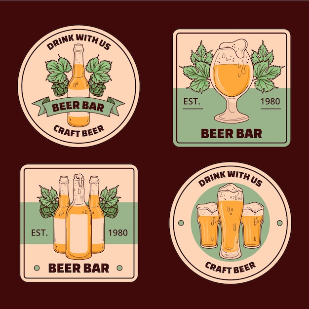 Hand drawn beer bar coaster template