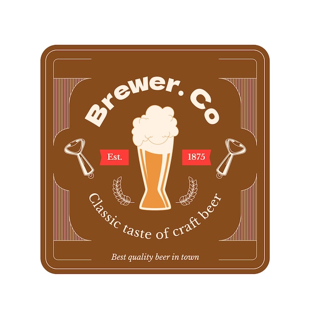 Hand drawn beer bar coaster template