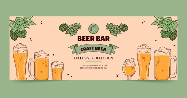 Hand drawn beer bar facebook cover