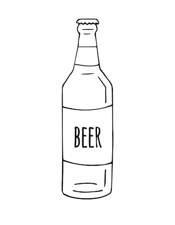 beer bottle clipart black and white