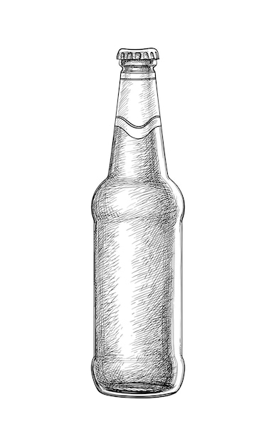 Vector hand drawn beer bottle