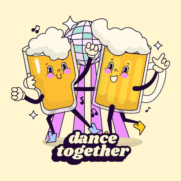 hand drawn beer cartoon illustration