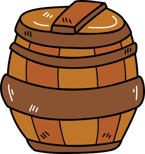 Hand Drawn beer keg illustration