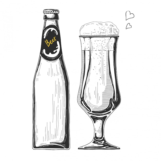 Vector hand drawn beer sketch