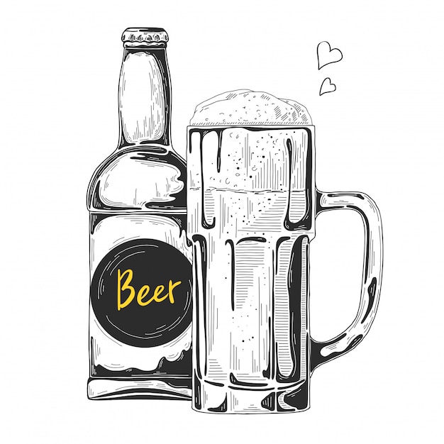 Hand drawn beer sketch