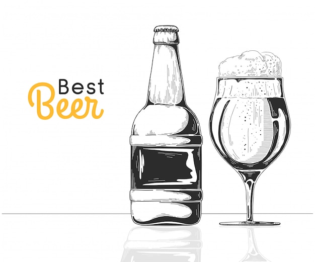 Vector hand drawn beer sketch