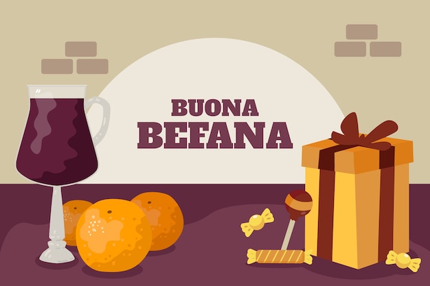 Vector hand drawn befana background