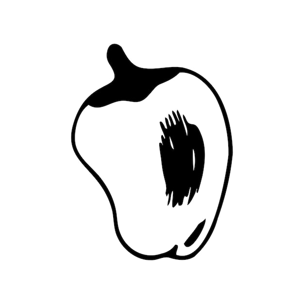 Hand drawn bell pepper isolated on a white background