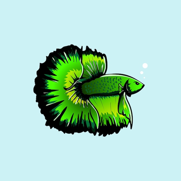 手描きのベタの魚のイラスト