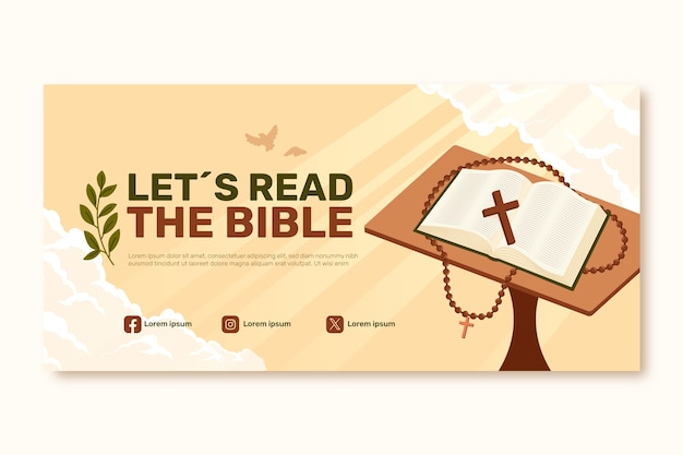 Vector hand drawn bible banner