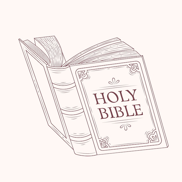 Hand drawn bible drawing illustration