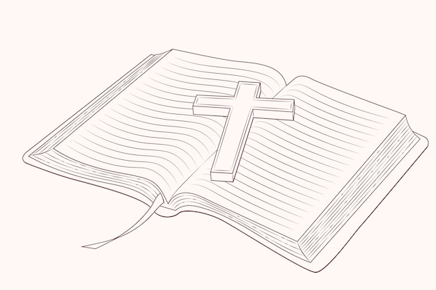 Vector hand drawn bible drawing illustration