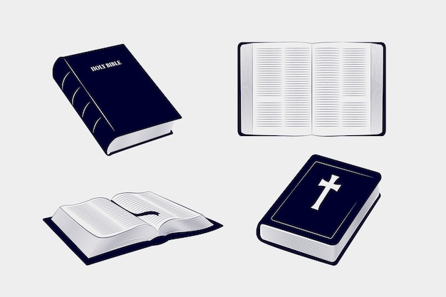 Vector hand drawn bible silhouette