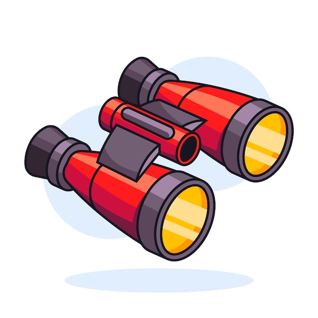 Vector hand drawn binoculars cartoon illustration