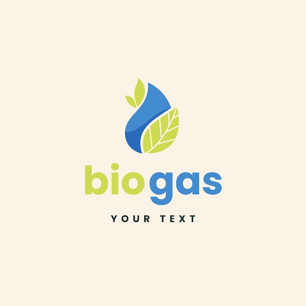 Vettore modello di logo del biogas disegnato a mano