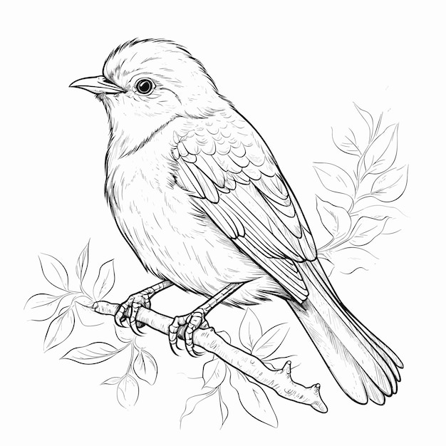 Bird Coloring Page for Kids Stock Vector Image & Art - Alamy