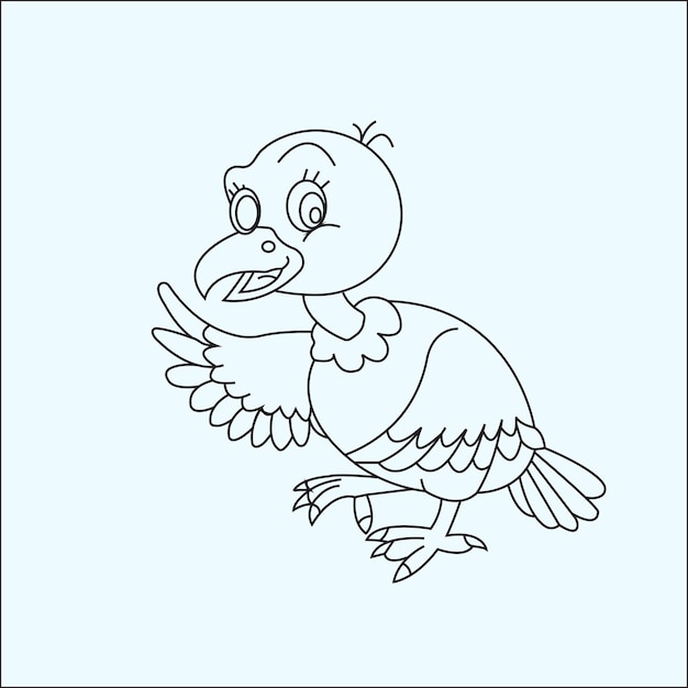 Hand drawn bird outline illustration