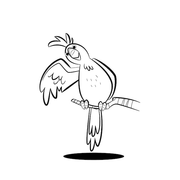 Vector hand drawn bird outline illustration