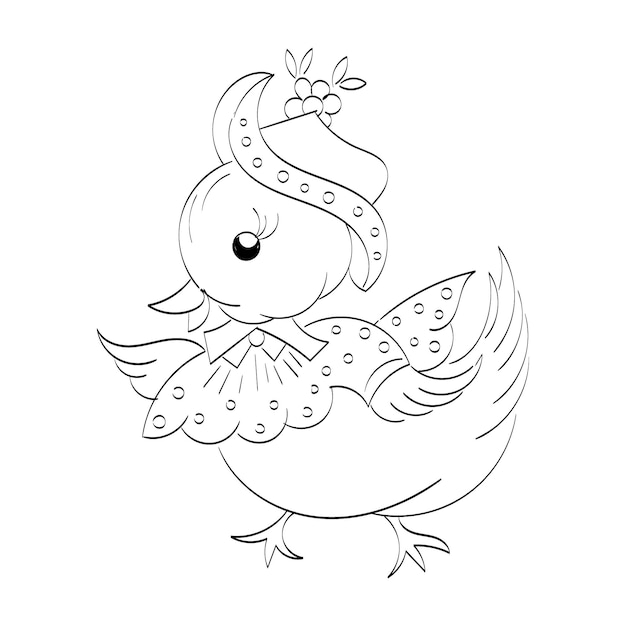 Vector hand drawn bird outline illustration