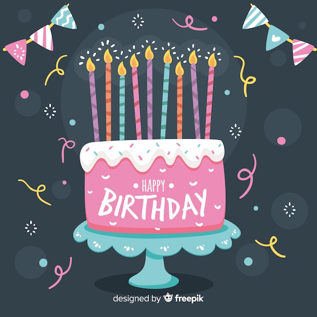 Vector hand drawn birthday background