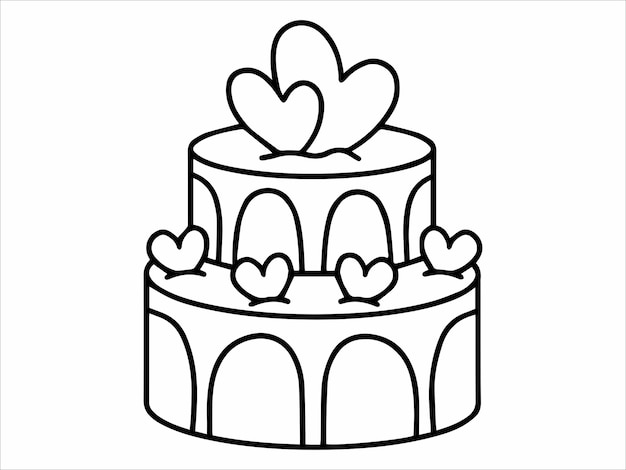 Hand drawn Birthday Cake Illustration