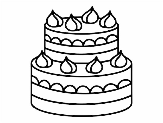 Hand drawn Birthday Cake Illustration