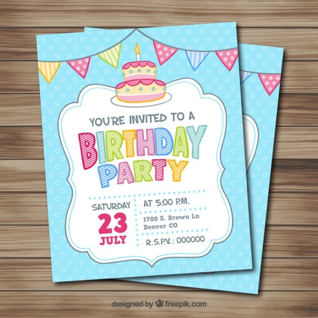 Vector hand drawn birthday card