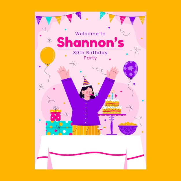 Hand drawn birthday celebration poster