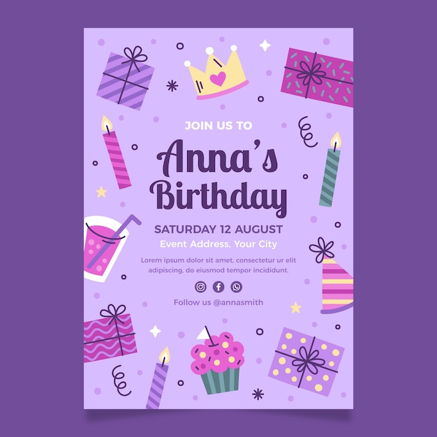 Hand drawn birthday celebration poster