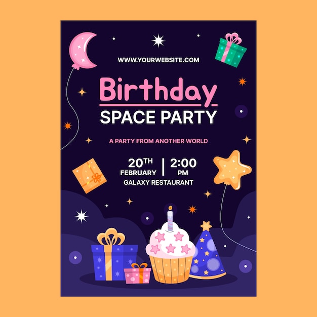 Hand drawn birthday celebration poster