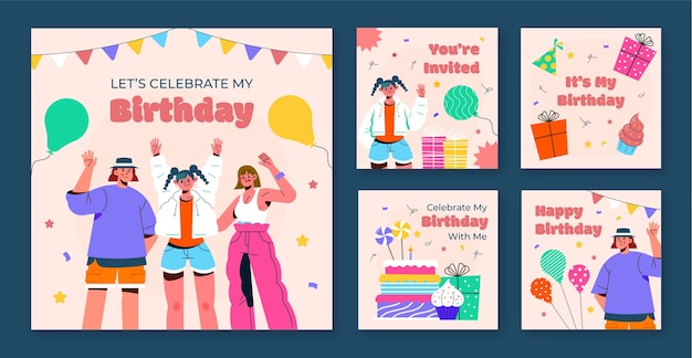 hand drawn birthday instagram post
