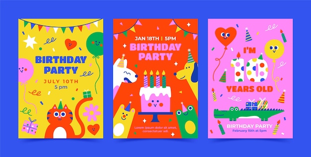 Hand drawn birthday invitation design