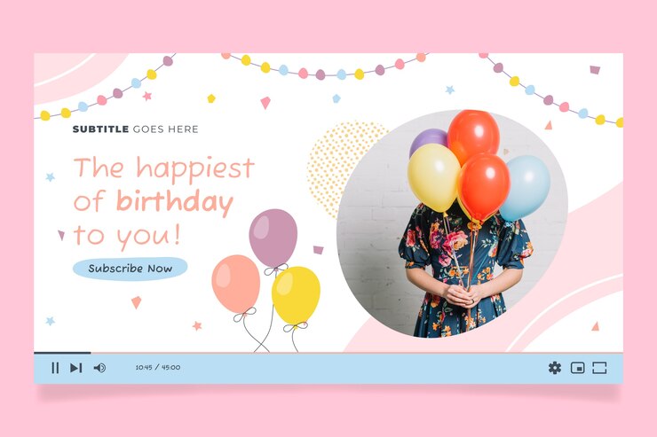 Vector 손으로 그린 생일 템플릿 디자인