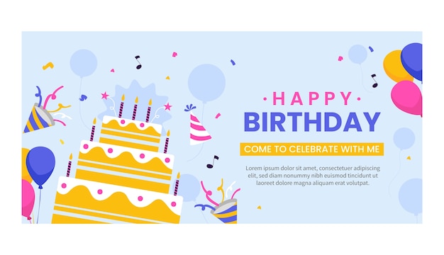 Vector hand drawn birthday template design