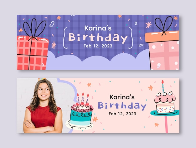 Hand drawn birthday template