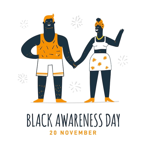 Hand drawn black awareness day