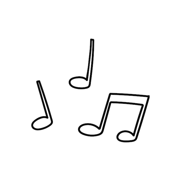 Vector hand drawn black doodle music notes