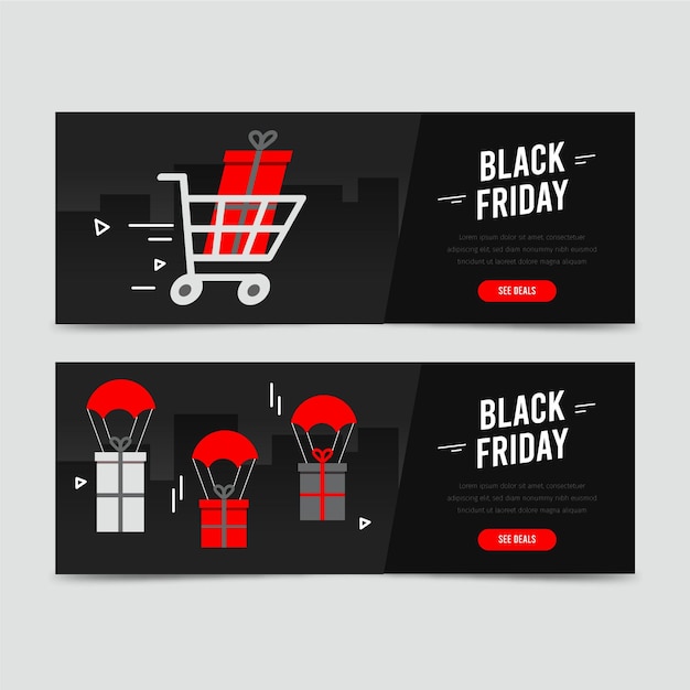 Hand drawn black friday banners