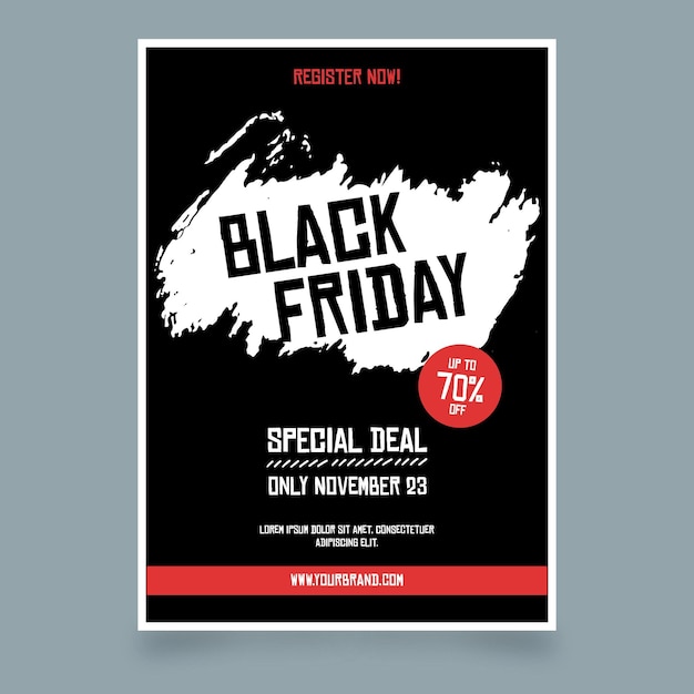 Vector hand drawn black friday flyer template