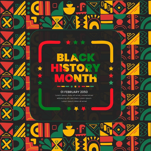 Hand drawn black history month background