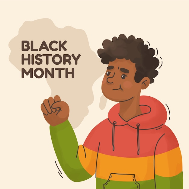 Vector hand drawn black history month illustration