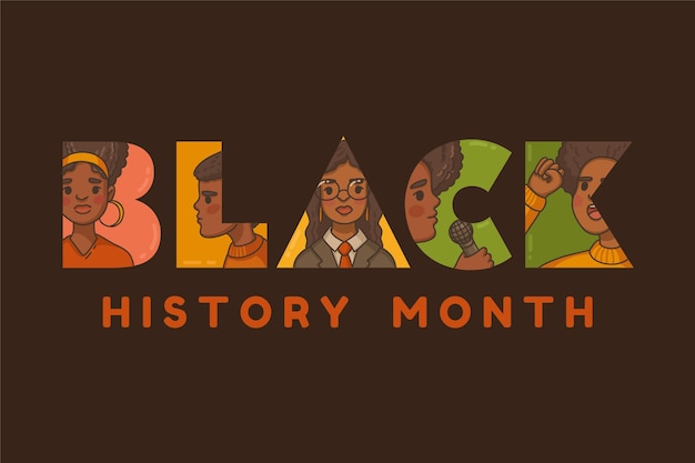 Vector hand drawn black history month illustration