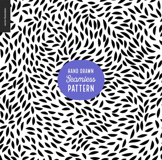 Vector hand drawn black and white pattern