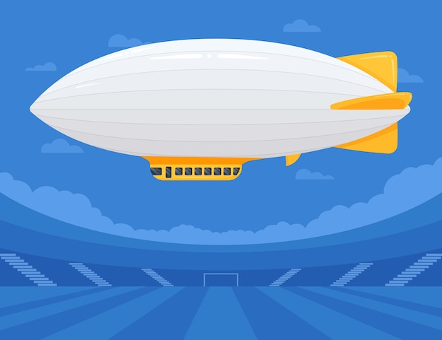 Vector hand drawn blimp illustration