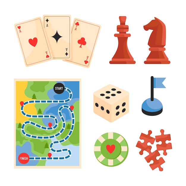 Vector hand drawn board games element