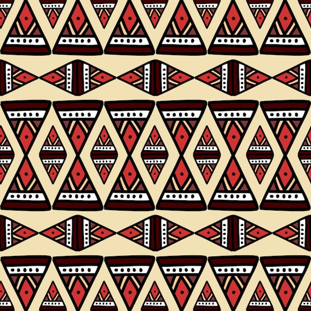 Hand drawn bohemian tribal seamless pattern