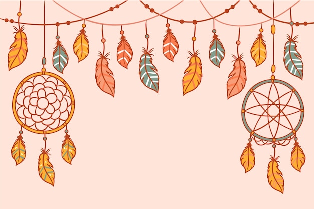 Hand drawn boho background