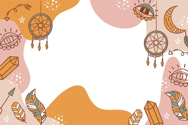 Vector hand drawn boho background