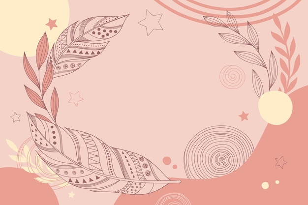 Vector hand drawn boho background